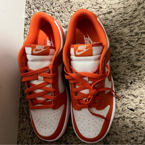 Nike Orange and White Dunk Sneakers - Picture 1 of 4